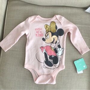 Disney Minnie Mouse Pink and Gold Bodysuit
